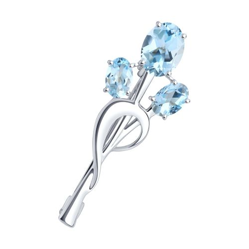 Брошь из серебра с топазом Diamant