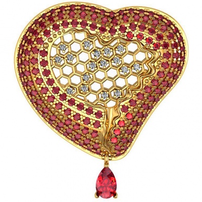 Брошь из серебра со swarovski ПРИВОЛЖСКИЙ ЮВЕЛИР