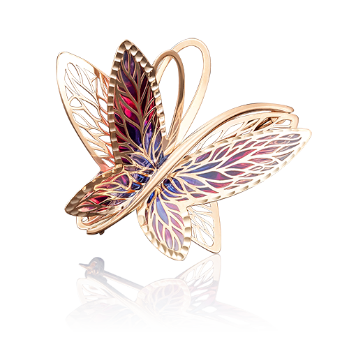 Брошь из золота с эмалью PLATINA jewelry