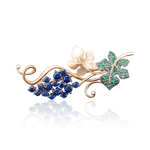 Брошь из золота с фианитом PLATINA jewelry