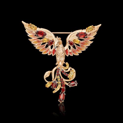 Брошь из золота с гранатом PLATINA jewelry