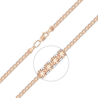 Цепочка из комбинированного золота 40 см PLATINA jewelry