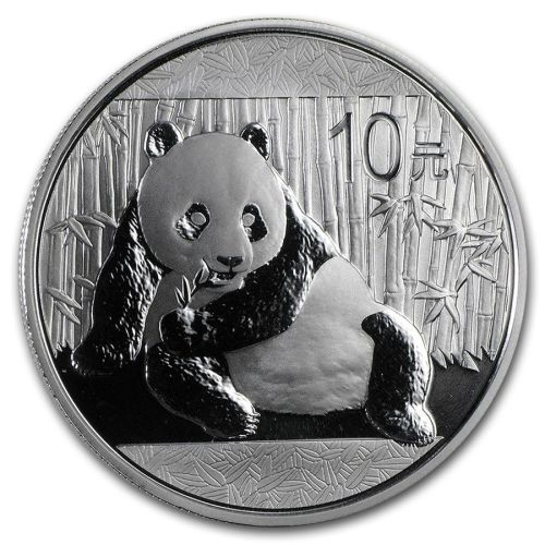 Инвестиционная серебряная монета 10 юаней Панда, Китай, 2015 PF
