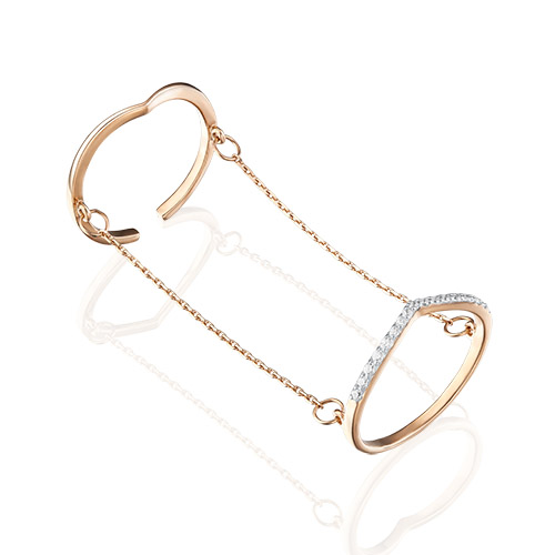 Кольцо фаланговое из красного золота р. 17 PLATINA jewelry