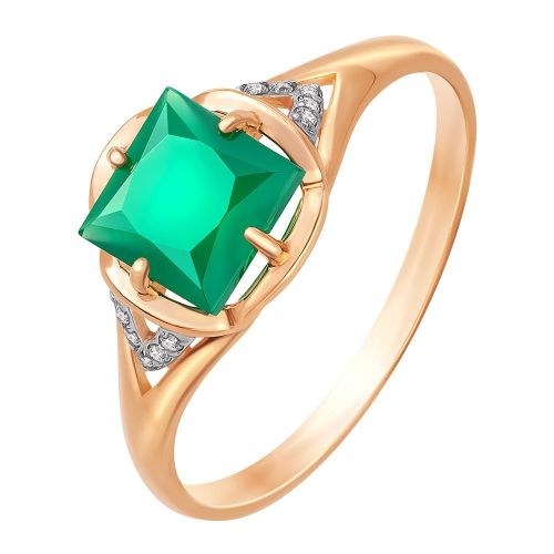 Кольцо женское из красного золота с агатом 585Gold