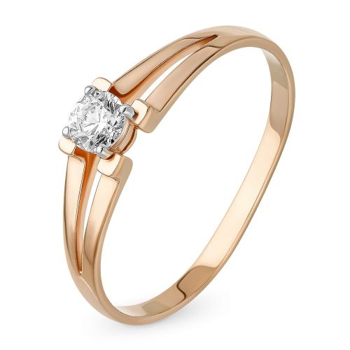 Кольцо женское из красного золота с кристаллами cваровски 585Gold