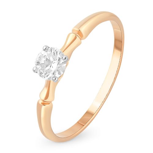 Кольцо женское из красного золота с муассанитом 585Gold