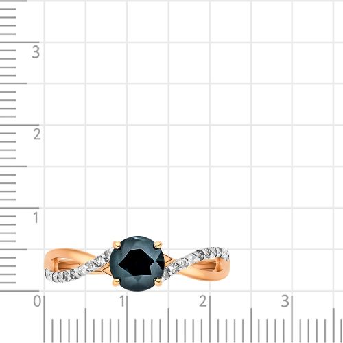 Кольцо женское из красного золота с сапфиром, бриллиантом 585Gold