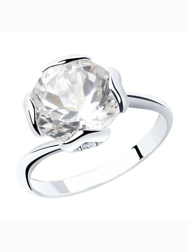 Кольцо женское из серебра с хрусталем, фианитом 585Gold