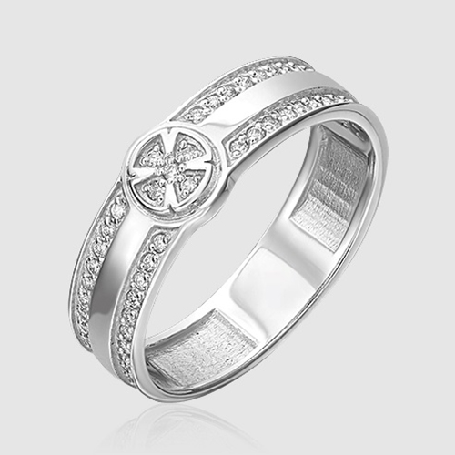 Кольцо из белого золота р. 14,5 PLATINA jewelry
