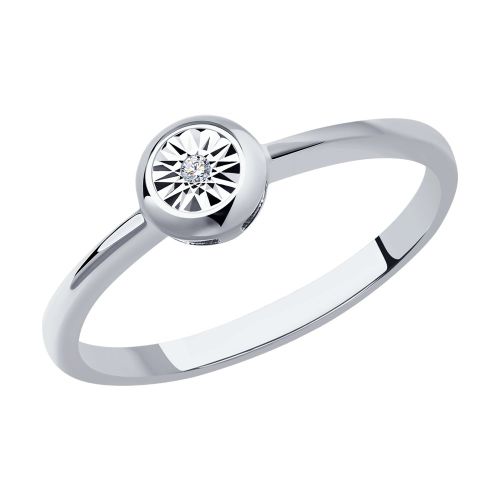 Кольцо из белого золота р. 15,5 Diamant