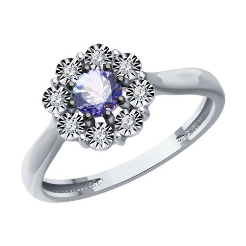 Кольцо из белого золота р. 16,5 Diamant