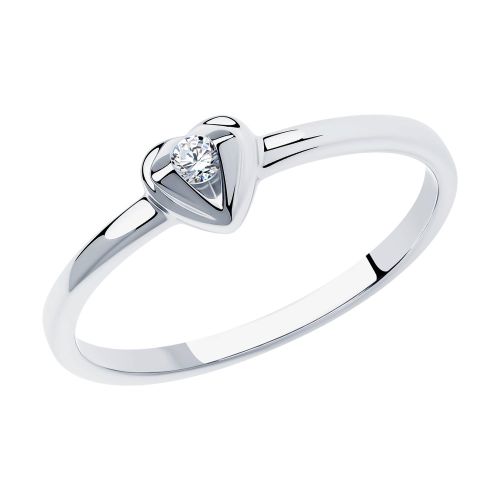 Кольцо из белого золота р. 16,5 SOKOLOV Diamonds