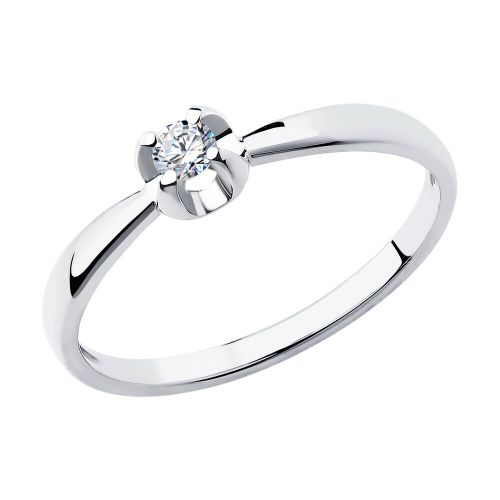 Кольцо из белого золота р. 17 Diamant