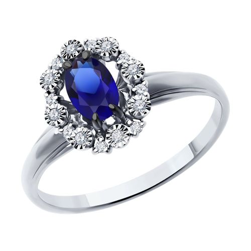 Кольцо из белого золота р. 17,5 Diamant