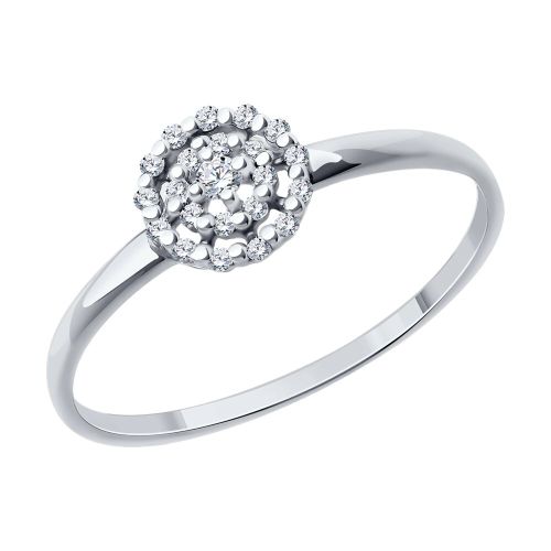Кольцо из белого золота р. 18 Diamant