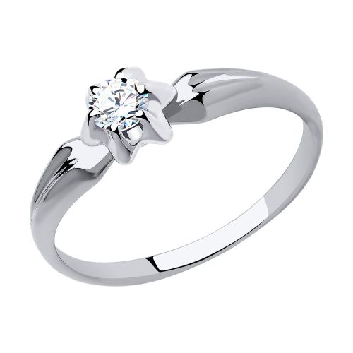 Кольцо из белого золота р. 18,5 Diamant