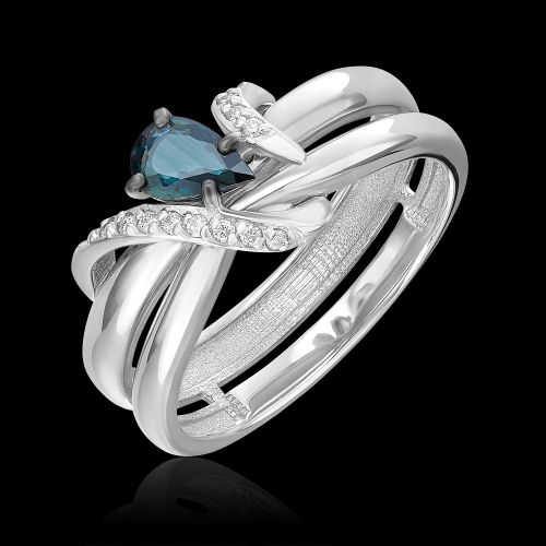 Кольцо из белого золота р. 18,5 PLATINA jewelry