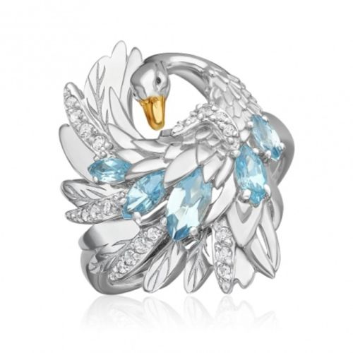 Кольцо из белого золота р. 19,5 PLATINA jewelry