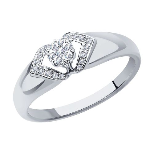 Кольцо из белого золота р. 20,5 SOKOLOV Diamonds
