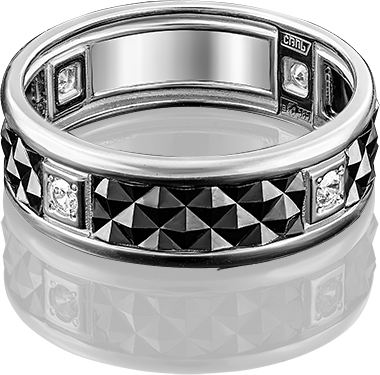 Кольцо из белого золота р. 22,5 PLATINA jewelry