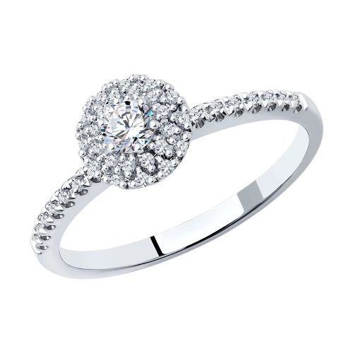 Кольцо из белого золота с бриллиантом р. 15 SOKOLOV Diamonds