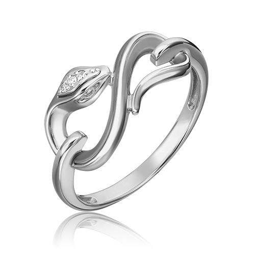 Кольцо из белого золота с бриллиантом р. 16 PLATINA jewelry