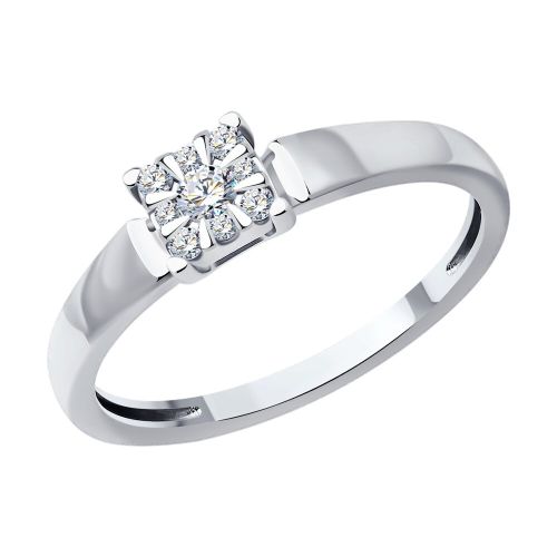 Кольцо из белого золота с бриллиантом р. 16.5 SOKOLOV Diamonds