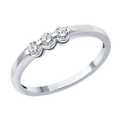 Кольцо из белого золота с бриллиантом р. 17 Diamant