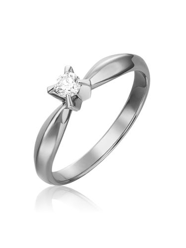 Кольцо из белого золота с бриллиантом р. 17 PLATINA jewelry