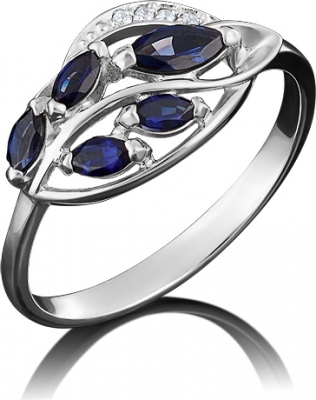 Кольцо из белого золота с бриллиантом р. 18,5 PLATINA jewelry