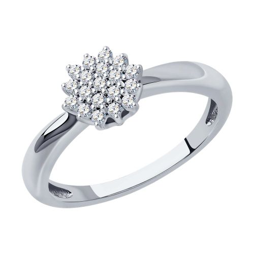 Кольцо из белого золота с бриллиантом р. 18,5 SOKOLOV Diamonds