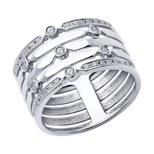 Кольцо из белого золота с бриллиантом р. 19,5 SOKOLOV Diamonds