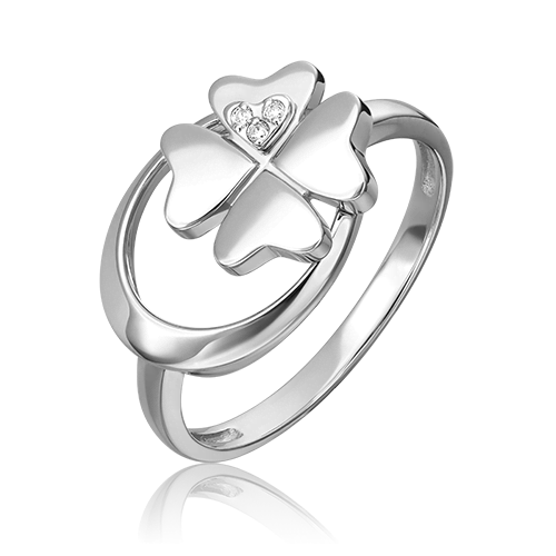 Кольцо из белого золота с бриллиантом р.17 PLATINA jewelry 01-5498-00-101-112