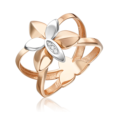 Кольцо из белого золота с бриллиантом р.17,5 PLATINA jewelry 01-5603-00-101-1111