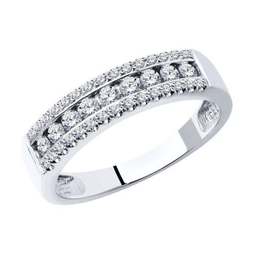 Кольцо из белого золота с бриллиантом р.17.5 SOKOLOV Diamonds