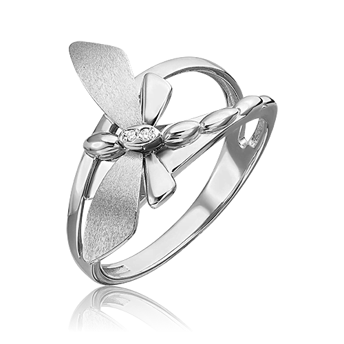 Кольцо из белого золота с бриллиантом р.19 PLATINA jewelry 01-5494-00-101-112