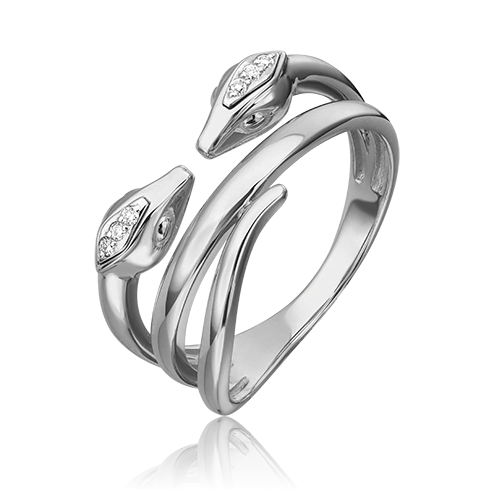 Кольцо из белого золота с бриллиантом р.19 PLATINA jewelry 01-5499-00-101-112