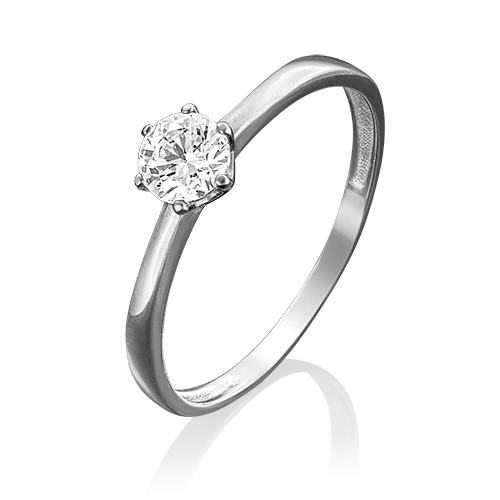 Кольцо из белого золота с фианитом р. 15,5 PLATINA jewelry 01-3059-00-401-1120-03