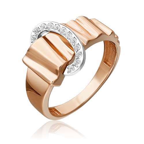 Кольцо из белого золота/красного золота р. 17 PLATINA jewelry