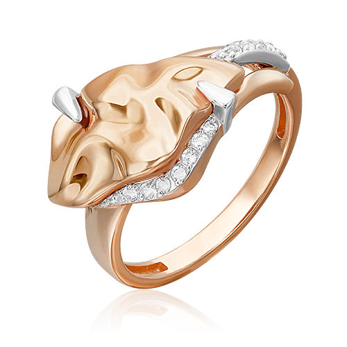 Кольцо из белого золота/красного золота р. 20 PLATINA jewelry