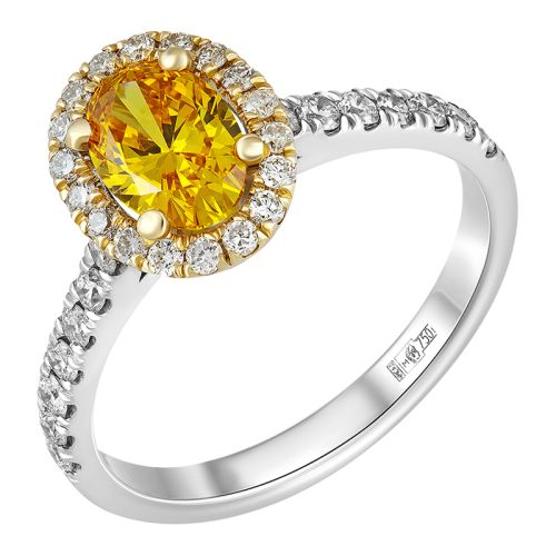 Кольцо из белого/желтого золота р. 16,5 IQ Diamonds
