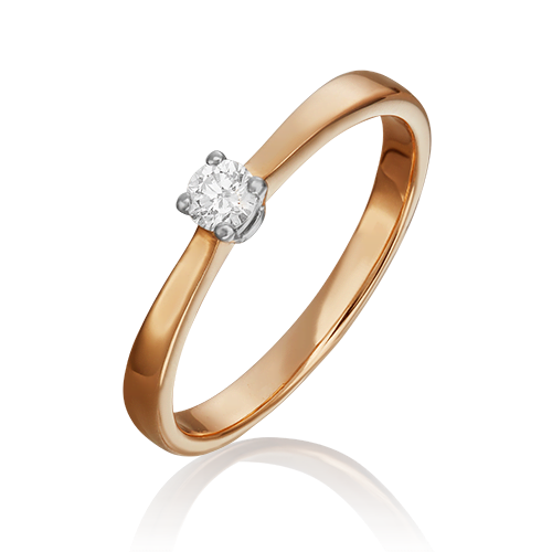Кольцо из белого/красного золота р. 15 PLATINA jewelry