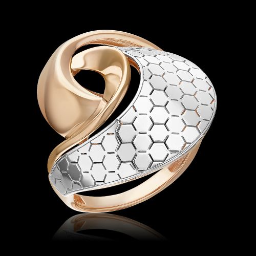 Кольцо из белого/красного золота р. 18,5 PLATINA jewelry