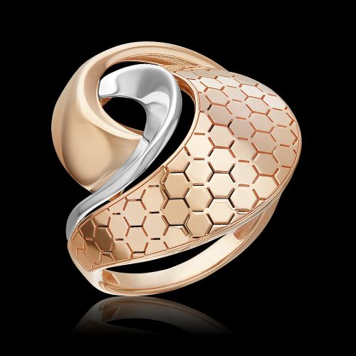 Кольцо из белого/красного золота р. 19 PLATINA jewelry