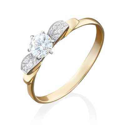Кольцо из желтого золота р. 15,5 PLATINA jewelry