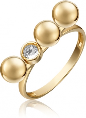 Кольцо из желтого золота р. 17 PLATINA jewelry