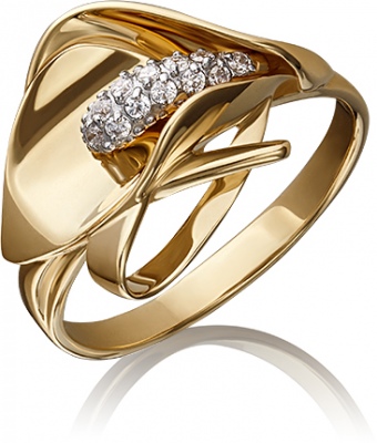 Кольцо из желтого золота р. 18,5 PLATINA jewelry