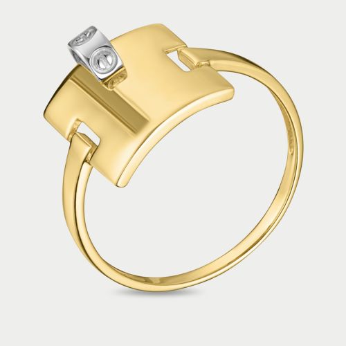 Кольцо из желтого золота р. 19 Corona
