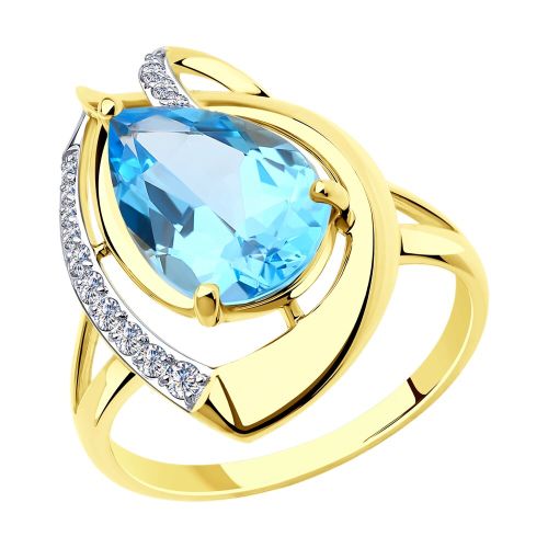 Кольцо из желтого золота р. 20 Diamant